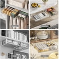 thumbnail image 3 of Pull Out Cabinet Organizer, Drawer Organizer, Slide Out Durable Plastic Under Desk Storage for Kitchen Pantry, Cabinet Accessories, White Small, 3 of 8
