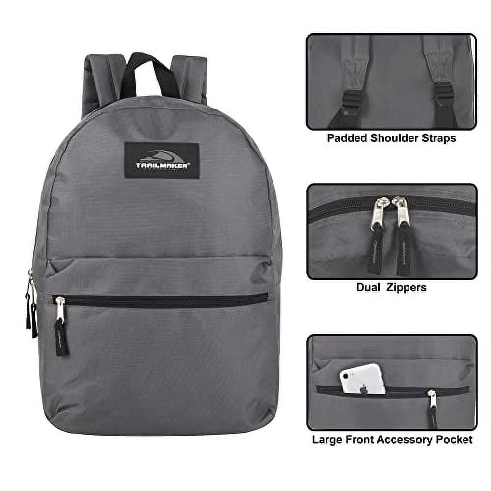 Trail Maker Classic Solid Backpack with Zip Accessory Pocket & Padded Straps, Forest Green - Walmart.com Trail Maker Classic Solid Backpack with Zip Accessory Pocket & Padded Straps, Forest Green - Walmart.com