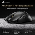 thumbnail image 2 of ATTACK SHARK R11 ULTRA Carbon Fiber Wireless 8K PAW3950MAX Gaming Mouse 49g SUPERLIGHT, Nordic 52840 MCU, 20000 FPS Static Scan Rate, Nano-Metal Ice Coating, Omron Optical Micro Switches, 2 of 10