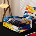 thumbnail image 6 of Homewish Classic Soccer Games Zipper Queen Comforter Set with Fitted Sheet and 2 Pillowcases,Aesthetic Oil Painting Zipper Bedding Set,Multicolor,Black Reversible,4pcs, 6 of 8