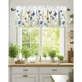 thumbnail image 2 of Blue Yellow Floral Valances for Windows Butterfly Flower Paddy Vintage Valance Rod Pocket Light Filtering Short Window Treatments Curtains for Kitchen Bathroom Living Room Bedroom, 42 x 12 Inch, 2 of 7
