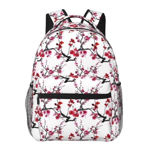Disketp Cherry Blossoms Mochila Estampada para Hombre y Mujer – Mochila Ligera Clásica con Múltiples Bolsillos para Universidad, Trabajo y Viajes-One Size