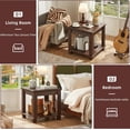 thumbnail image 3 of Farmhouse 2-Tier End Table Set 4 Solid Wood Legs, Living Room Coffee Table, 3 of 7