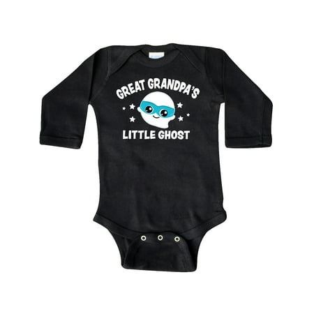 

Inktastic Cute Great Grandpa s Little Ghost with Stars Gift Baby Boy or Baby Girl Long Sleeve Bodysuit