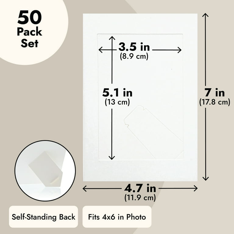 Juvale Cardboard Photo Picture Frame Easel (50 Pack) 4 x 6 Inches, Kraft