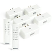 BLACK+DECKER Wireless Remote-Control Outlet, Pack of 5 Outlets, 2 Remotes - Premium Light Switches