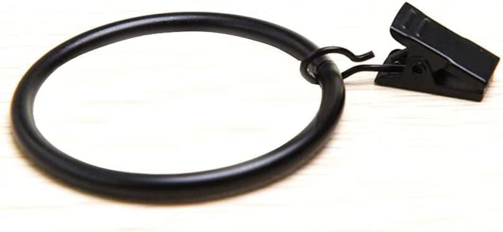 100-Pack Black Curtain Rings With Clips - 2 Inch Metal, Rustproof, Holds Heavy Curtains, For Home & Cafe - View #8