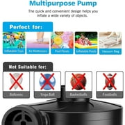 Rybozen Electric Air Pump for Inflatables,Portable Quick-Fill Air Pump with 3 Nozzles,110-120V, Inflator & Deflator