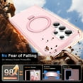 thumbnail image 3 of Designed for Samsung Galaxy S25 Ultra Case Compatible with Magsafe Stand, Built-in Screen Protector Drop Protection Shockproof Lightweight Slim Translucent 2 In 1 Cover for Galaxy S25 Ultra, Pink, 3 of 6
