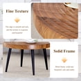thumbnail image 5 of Roninkier Natural Wood Grain Texture Round Coffee Table - Diameter 23.6 Inches, Black Sprayed Metal Leg, 5 of 7