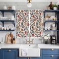 thumbnail image 2 of Orange Red Leaf Kitchen Curtains 63 Inch Length, Vintage Farmhouse Boho Pastoral Tribal Grommet Top Bedroom Living Room Curtains, Light Filtering Cafe Curtain Drapes 2 Panels Set 84''x63'', 2 of 9