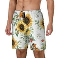 thumbnail image 2 of Haiem Sunflowers Leaves And Birds Mens Swim Trunks with Compression Liner 2 in 1 Swimming Shorts Stretch Swimwear Quick Dry,Board Shorts-3X-Large, 2 of 9