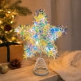 thumbnail image 5 of Hvmvliv Lighted Christmas Tree Topper Star Tinsel Pentagram Glowing Star In Gold Silver Multicolor For Xmas Tree Holiday Party Decor, 5 of 6