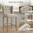 thumbnail image 4 of HOMCOM Bar Stools Set of 2, Upholstery Padded Chairs Wood Legs, 4 of 10