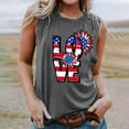 thumbnail image 4 of Graphic Tank Tops, Summer 2024 Sleeveless 4th of July Shirts Women Crew Neck Casual Flag Sunflower Print Tanks (L, Gray 12), 4 of 4