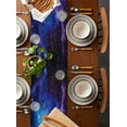 thumbnail image 2 of ERUNPONLY Blue Purple Black Sky Table Runner - 70 Inch Long Modern Abstract Minimalist Art Cotton and Linen Blended Dress Scarves Farmhouse Table Runner for Kitchen Dining, Coffee Table, 13"x70", 2 of 8