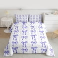 thumbnail image 2 of Castle Fairy Cartoon Bowknot Twin Comforter Sets Female Men,Purple Ribbon Bow Bedding Set, 2 of 8