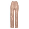 thumbnail image 6 of WREESH Womens Wide Leg Pants Sequin Fashion Elegant High Waist Pants Trousers Flare Trousers Zipper Pants Rose Gold, 6 of 6