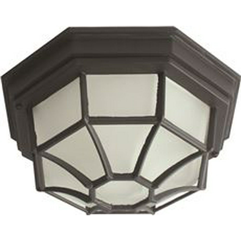 Monument 1Light Outdoor Octagon Ceiling Fixture, Frosted Glass, 101/4