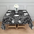 thumbnail image 3 of Black Halloween Spider Webs Square Tablecloth,Waterproof Square Table Cover,Wipeable Spillproof Washable Table Cover for Home Kitchen Party Decor 60"x60"(152x152cm), 3 of 6