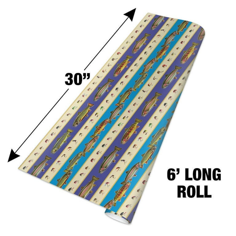 Trout River Lake Fly Fish Fishing Premium Roll Gift Wrap Wrapping Paper