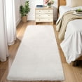 thumbnail image 2 of HOMERRY Plush Polyester Shag Area Rug 2'x 8' Fluffy Runner Rug Plush Decorative Runner Rug for Indoor Home Floor Carpet, White, 2 of 7