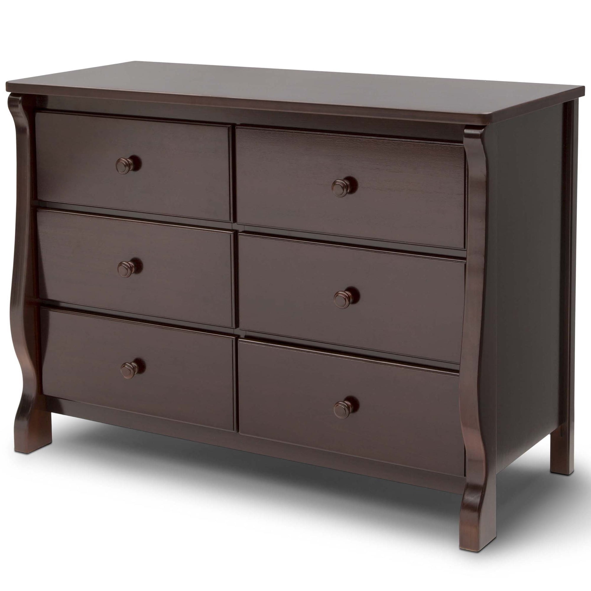 Delta Children Universal 6 Drawer Dresser with Interlocking Drawers - Greenguard Gold Certified, Dark Chocolate