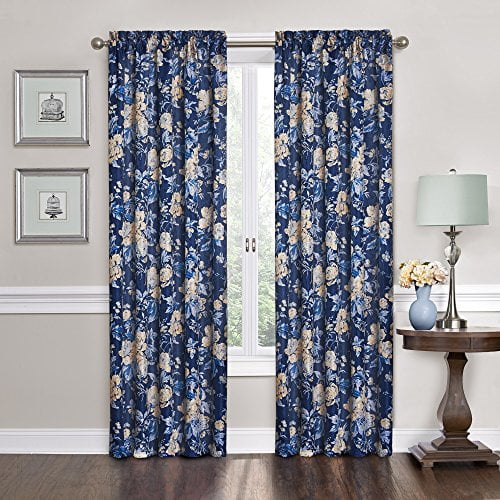 WAVERLY Home Classics Jacobean Floral Felicite Creme Window Curtain panel 