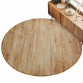 thumbnail image 2 of Round Rugs 3Ft, Farmhouse Wooden Round Area Rug Washable Indoor Throw Carpet, Rustic Wood Grain Vertical Striped Small Non Slip Circle Rug for Bedroom Living Room Home Decor Aesthetic, 2 of 8