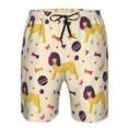 thumbnail image 3 of Adobk Cartoon Poodle Dog Print Men's Swim Trunks Hawaiian Bathing Suit Swimsuits Beach Shorts with Pockets-3X-Large, 3 of 6