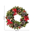 thumbnail image 3 of Christmas Artificial Front Door Wreath, 45 cm with LED Lights, Berries and Pinecones, Reusable Hanging Decoration for Front Doors, Walls and Mantels, Ready-to-Display Reusable Ornament, Red, 3 of 7