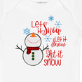 thumbnail image 4 of Inktastic Christmas Let it Snow Cute Snow Man with Snowflakes Boys or Girls Baby Bodysuit, 4 of 5
