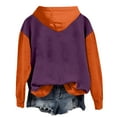 thumbnail image 4 of TKLPEHG Thanksgiving Sweatshirts for Women Long Sleeve Hoodies Plus Size Color Block Hooded Thanksgiving Tops Fashion Comfy Pullover (Purple,XXXL), 4 of 4