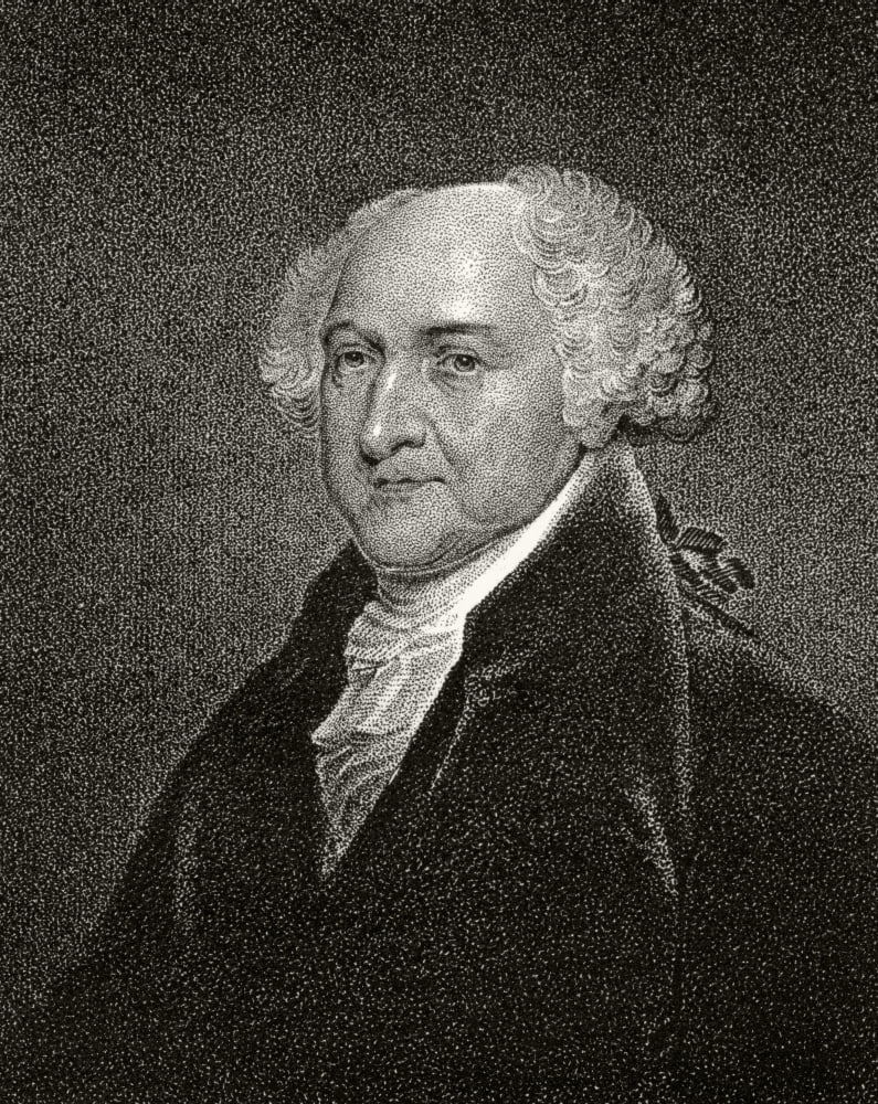 John Adams 1735-4 To 1826 Second President Of America American Statesman And Founding Father A Signatory Of Declaration Of Independence 19Th Century Engraving By J B Longacre From A Painting By Otis A