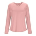 thumbnail image 3 of Women's Long Sleeve T Shirts V-Neck UPF 50+ UV Sun Shirt Quick Dry Performance Tees Workout Athletic Tops, 3 of 5