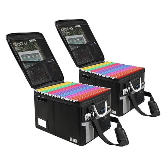 Fireproof Document Box, File Organizer for Hanging File Folders, File Boxes with Lock, Fire Proof Safe for Home Documents, Office, Important Document Organizer, Safe Box Fireproof Waterproof