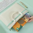 thumbnail image 3 of Waterproof File Bag, Document Organizer, Large Double Pocket Zipper Pouch with Handle, Foldable A4 Size Travel Office Storage Case, Durable Oxford Cloth, Multi-Functional Document Holder, 3 of 7
