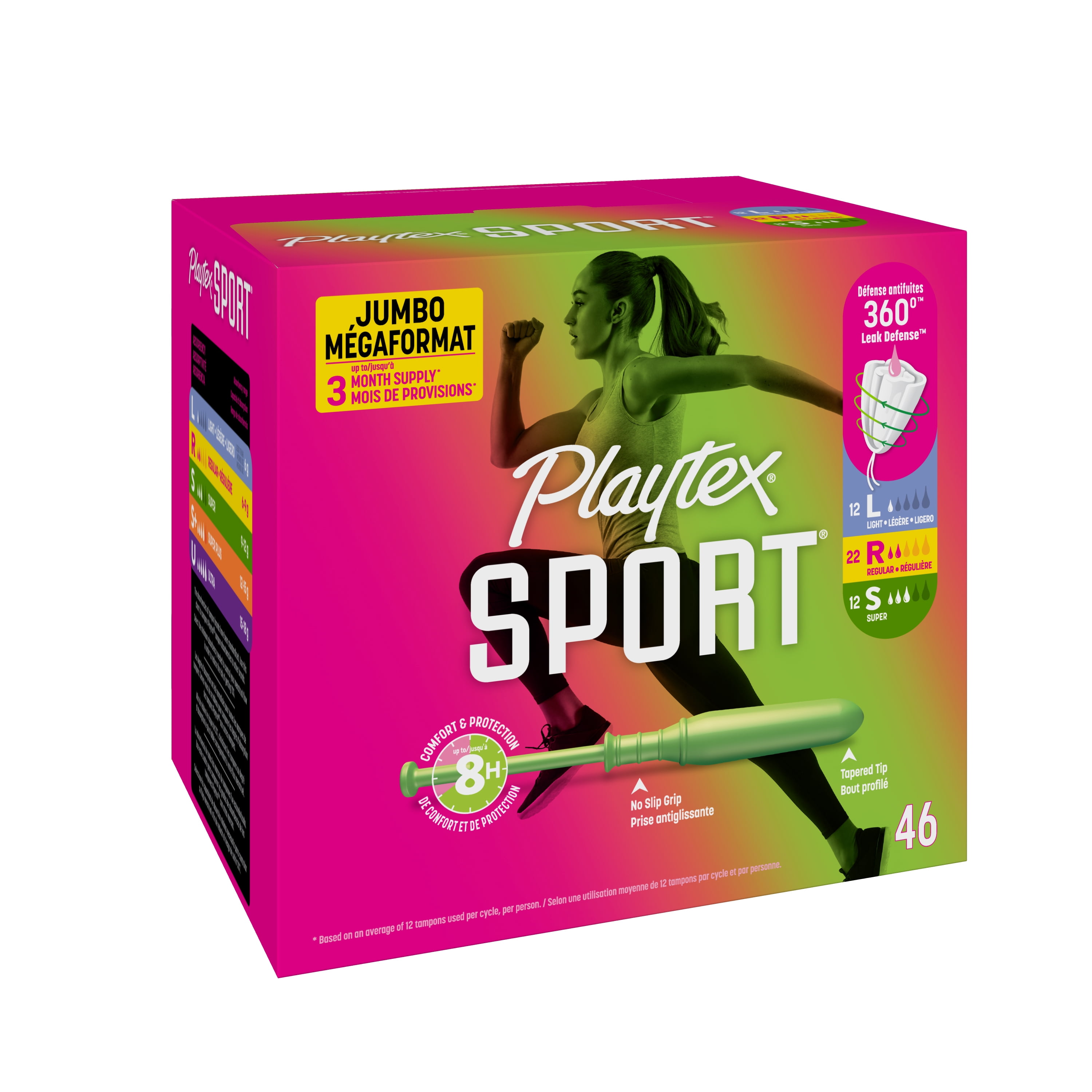 Playtex® Sport® Tampons, Multipack (Regular/Super/Super Plus Absorbency), 46ct