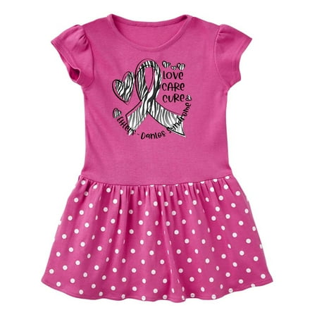 

Inktastic Love Care Cure Ehlers-Danlos Awareness Zebra Ribbon Gift Toddler Girl Dress