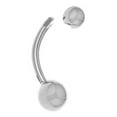 thumbnail image 2 of Ritastephens White Gold Curved Barbell Belly Button Ring, 2 of 5