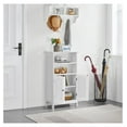 thumbnail image 2 of Drevy Bathroom Floor Storage Cabinet with 2 Doors and Adjustable Shelf, Side Storage Organizer for Living Room/Hallway, White, 2 of 8