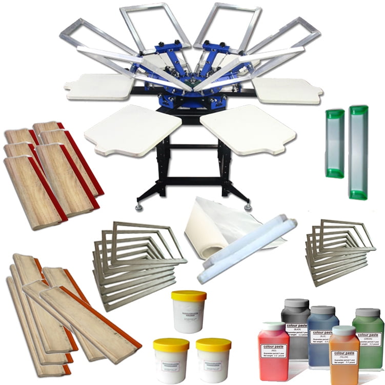TECHTONGDA Silk Screen Printing Kit with Ink Squeegee Supplies 6 Color Press Equipment - Walmart ...