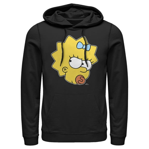 Men's The Simpsons Glaring Lisa  Pull Over Hoodie Black 3X Large