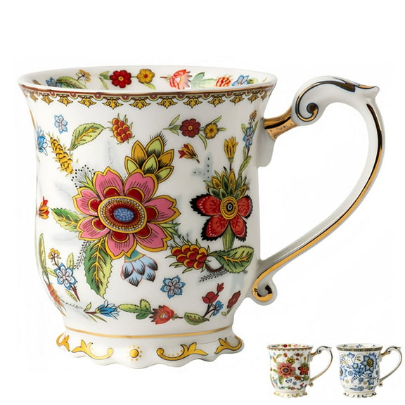 Retro Coffee Cup,Ceramic Mug Porcelain Cup 350ml 12oz-A-350ml