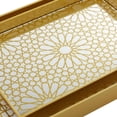 thumbnail image 5 of CosmoLiving by Cosmopolitan 16", 14"W Gold Plastic Mirrored Geometric Tray, 2-Pieces, 5 of 12