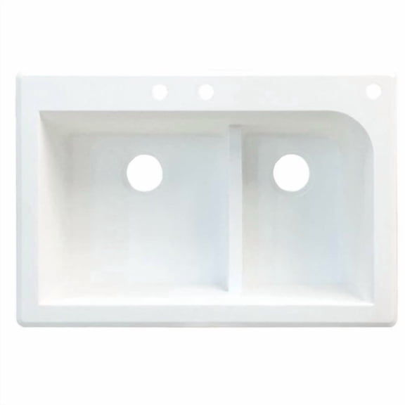 Transolid Radius 33'' L x 22'' W Double Basin Drop-in Kitchen Sink