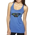 thumbnail image 1 of Wild Bobby, Colorful Rainbow Patterned Butterfly Animal Lover Tri-Blend Racerback Tank Top, Vintage Royal, Medium, 1 of 3