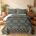thumbnail image 2 of Erosebridal Traditional Aztec Quilt Full, Gothic Geometric Full Bedspread Sets, Deep Sage Tan 3-Piece, 1 Coverlet and 2 Pillowcases, 2 of 7