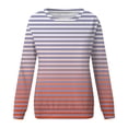 thumbnail image 5 of Jinhomg Womens Fashion Long Sleeve Tee Shirt Gradient Striped Print Casual Tshirt Loose Comfy Crewneck Holiday Tunics Limited Time Deal Pink XXL, 5 of 6