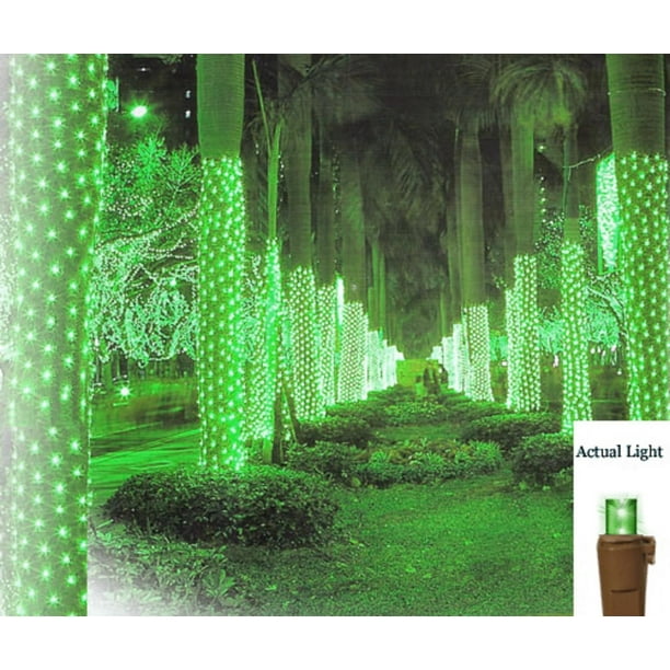 2' x 8' Green LED Net Style Tree Trunk Wrap Christmas ...